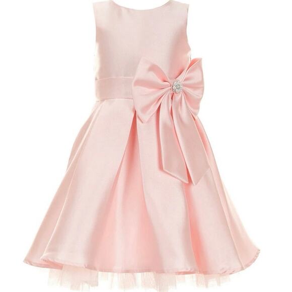 Rare EditionsLittle Girls Sleeveless Pleated Mikado Fit-And-Flare Dress - Picture 4 of 6